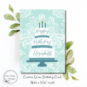  gelaagde verjaardagstaart met aangepaste naam kaart