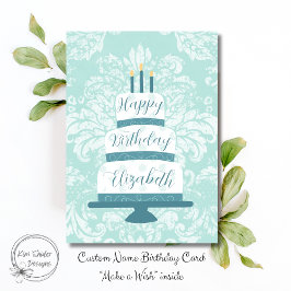  gelaagde verjaardagstaart met aangepaste naam kaart