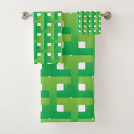 Gelaagde Verloping Groene Kleur Bad Handdoek
