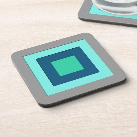 Gelaagde vierkantjes uit de middeleeuwen - blauw & onderzetter (Linkerzijde)