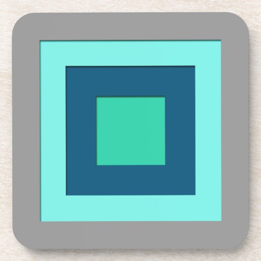 Gelaagde vierkantjes uit de middeleeuwen - blauw & onderzetter (Voorkant)