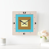 Gelaagde vierkantjes uit de middeleeuwen - taupe & vierkante klok (Huis)