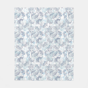 Gelaagde Vissen Patroon 02.Dark blue.b Geen BG Fleece Deken