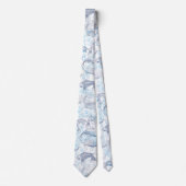 Gelaagde Vissen Patroon 02.Dark blue.b Geen BG Stropdas (Voorkant)