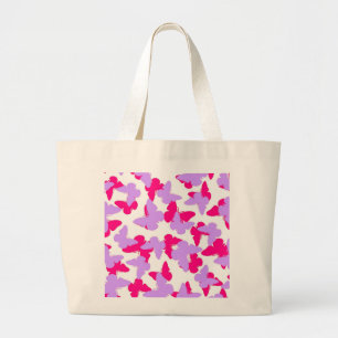 Gelaagde vlinders grote tote bag