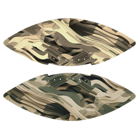 Gelaagde vormen in camouflagekleuren american football (Panelen)