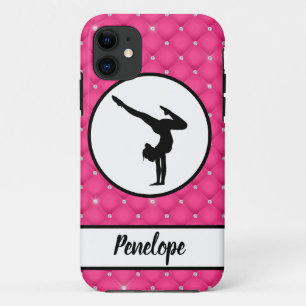 Gelaagde warmroze faux Rhinestone-handstandaard Case-Mate iPhone Case