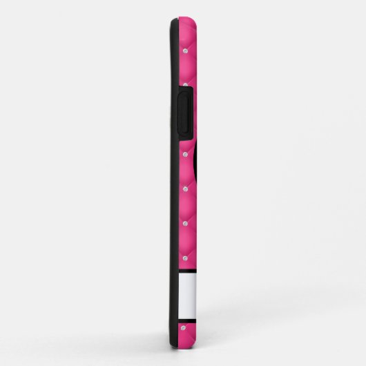 Gelaagde warmroze faux Rhinestone-handstandaard Case-Mate iPhone Case (Achterkant/rechts)