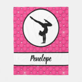 Gelaagde warmroze faux Rhinestone-handstandaard Fleece Deken (Voorkant)