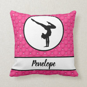 Gelaagde warmroze faux Rhinestone-handstandaard Kussen