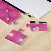 Gelaagde warmroze faux Rhinestone-handstandaard Legpuzzel (Zijkant)