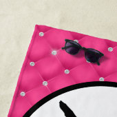 Gelaagde warmroze faux Rhinestone-handstandaard Strandlaken (In situ)