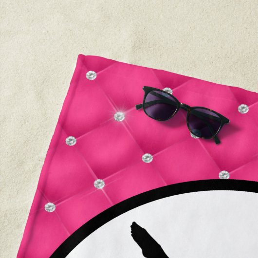 Gelaagde warmroze faux Rhinestone-handstandaard Strandlaken (In situ)