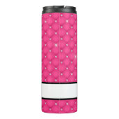 Gelaagde warmroze faux Rhinestone-handstandaard Thermosbeker (Achterkant)