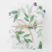 Gelaagde Waterverf bladeren patroon Inpakpapier Vel (In situ)