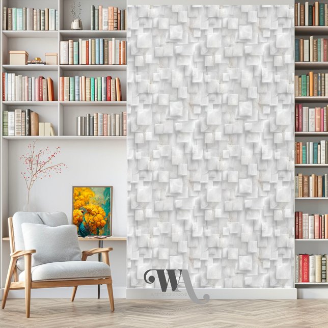 Gelaagde Whisper Squares Abstract Behang (Creator heeft geüpload)