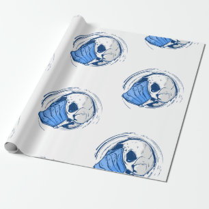 gelaatsmasker schedel gothic halloween cadeaupapier