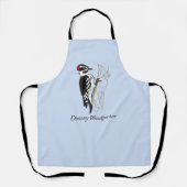 Gelabeld Downy Woodpecker Illustration Adult Schor Schort (Voorkant)