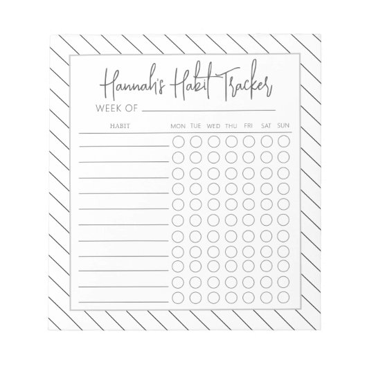 Gelabeld minimumaantal handmatige wekelijkse stand notitieblok (Voorkant)