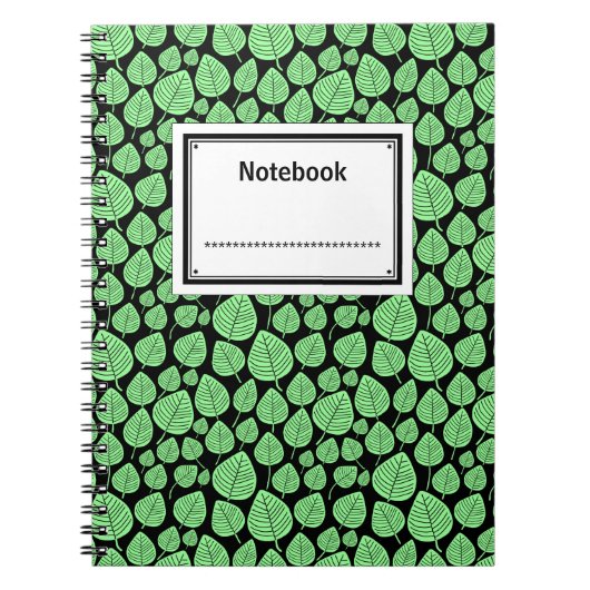 Gelabeld - Mint Green op zwart Notitieboek (Voorkant)