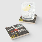 gelabeld stenen onderzetter (Zijkant)