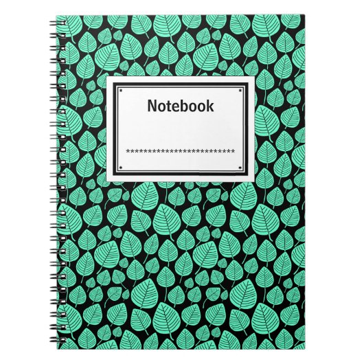 Gelabeld - Turquoise op Black Notitieboek (Voorkant)