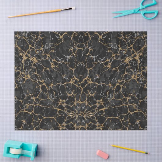  gelabeld zwart en goudglitterpatroon tissuepapier (Craft)