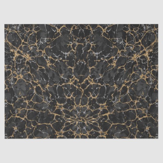  gelabeld zwart en goudglitterpatroon tissuepapier (Voorkant)