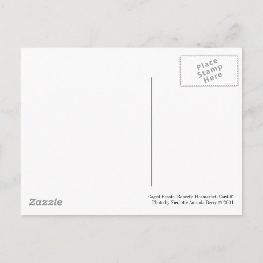 Gelabelde beesten briefkaart (Achterkant)