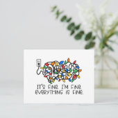 Gelabelde gloeilampen Alles is prima Briefkaart (Staand voorkant)