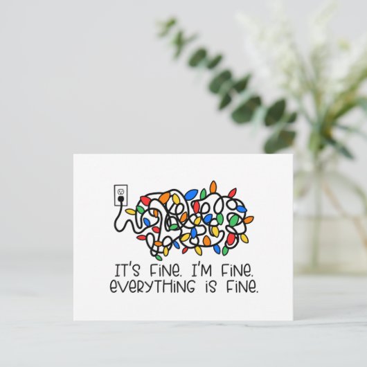 Gelabelde gloeilampen Alles is prima Briefkaart (Staand voorkant)