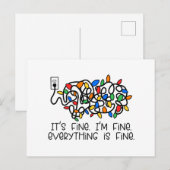 Gelabelde gloeilampen Alles is prima Briefkaart (Voorkant / Achterkant)