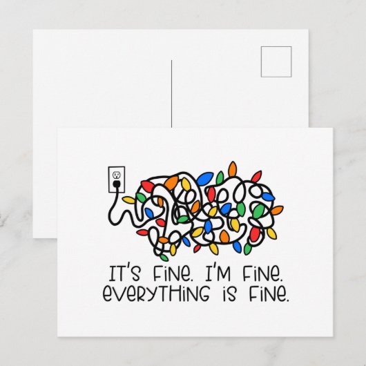 Gelabelde gloeilampen Alles is prima Briefkaart (Voorkant / Achterkant)