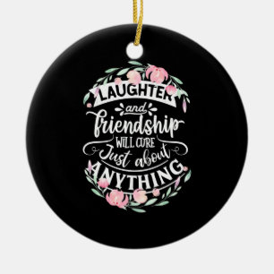 Gelach en vriendschap keramisch ornament