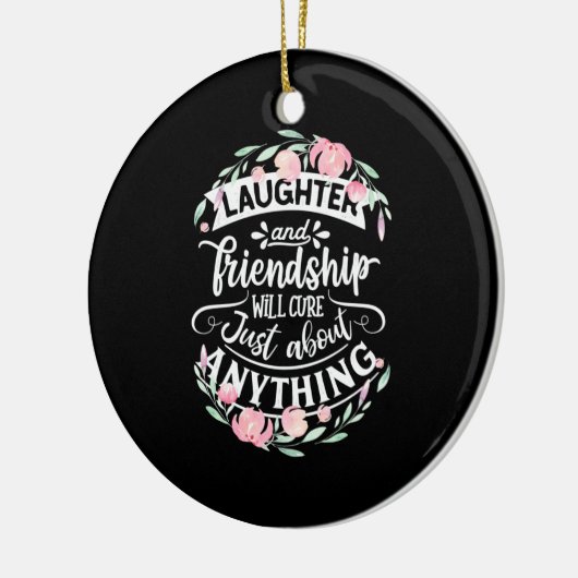 Gelach en vriendschap keramisch ornament (Links)