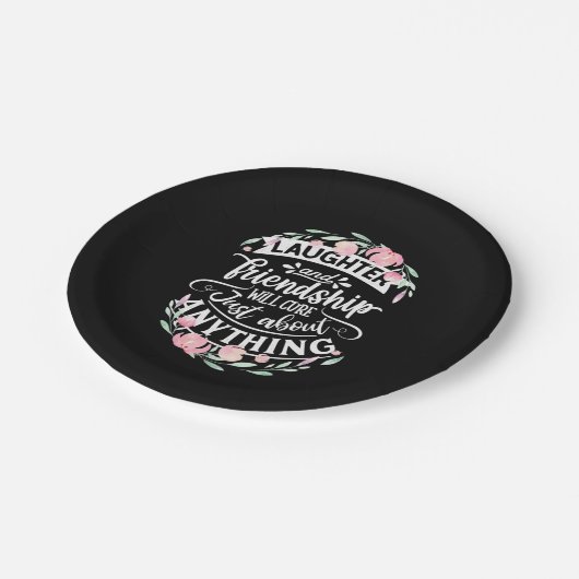 Gelach en vriendschap papieren bordje (Gekanteld)