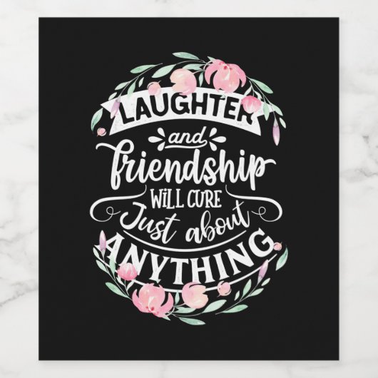 Gelach en vriendschap wijn etiket (Enkel label)