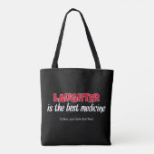 Gelach is het beste geneesmiddel | Funny Quote Tote Bag (Achterkant)