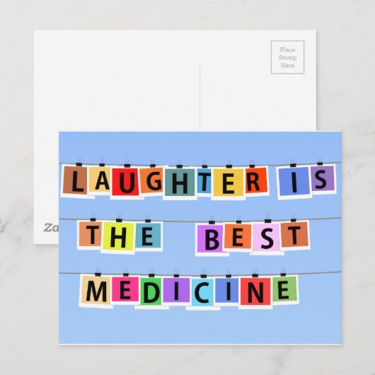 Gelach is het beste medicijn briefkaart (Voorkant / Achterkant)