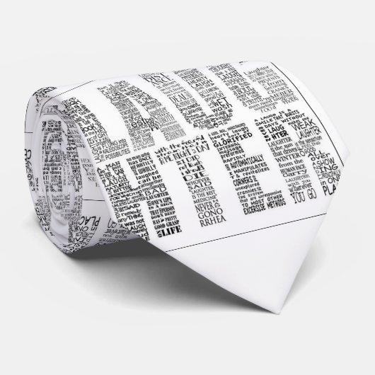 Gelach, leven, liefde, grappigheid stropdas (Opgerold)