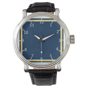 Geladen blauw en goud horloge