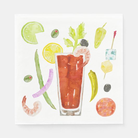 Geladen Bloody Mary papieren servetten (Voorkant)