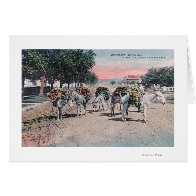 Geladen Donkeys in StreetLas Vegas, NM (Voorkant Horizontaal)