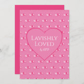 GELADEN DOOR GOD Pink Hearts Custom Valentijnsdag (Voorkant / Achterkant)