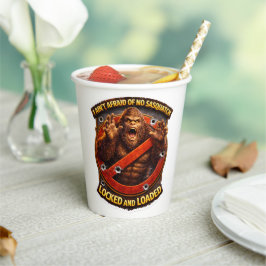 Geladen en schietklaar Sasquatch-jachtclub papiere Papieren Bekers
