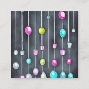 Geladen gordijnpatroon vierkante visitekaartje