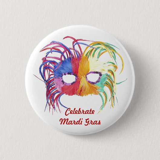 Geladen masker - ronde button 5,7 cm (Voorkant)