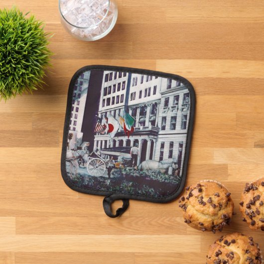 Geladen met persoonlijke beelden pannenlap (Top down)