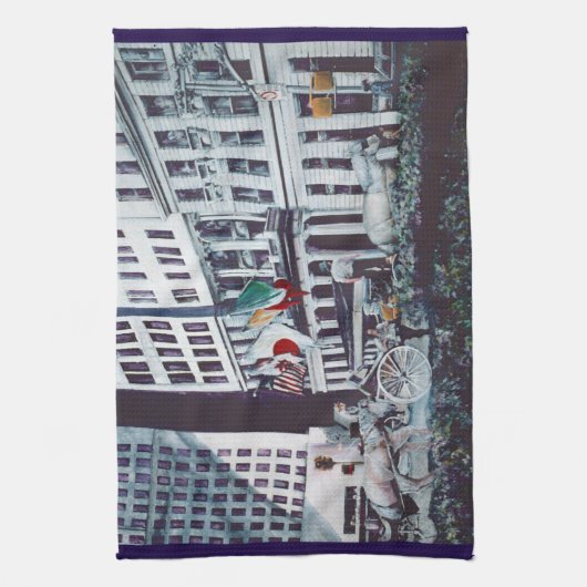 Geladen met persoonlijke beelden theedoek (Verticaal)