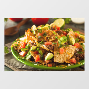 Geladen Nacho's met Rundvlees en Kaas Mexicaans Et Raamsticker